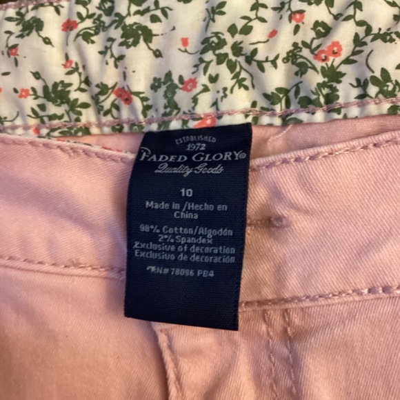 Women’s Faded Glory Capris Capri Size 10 Pink - Picture 3 of 4